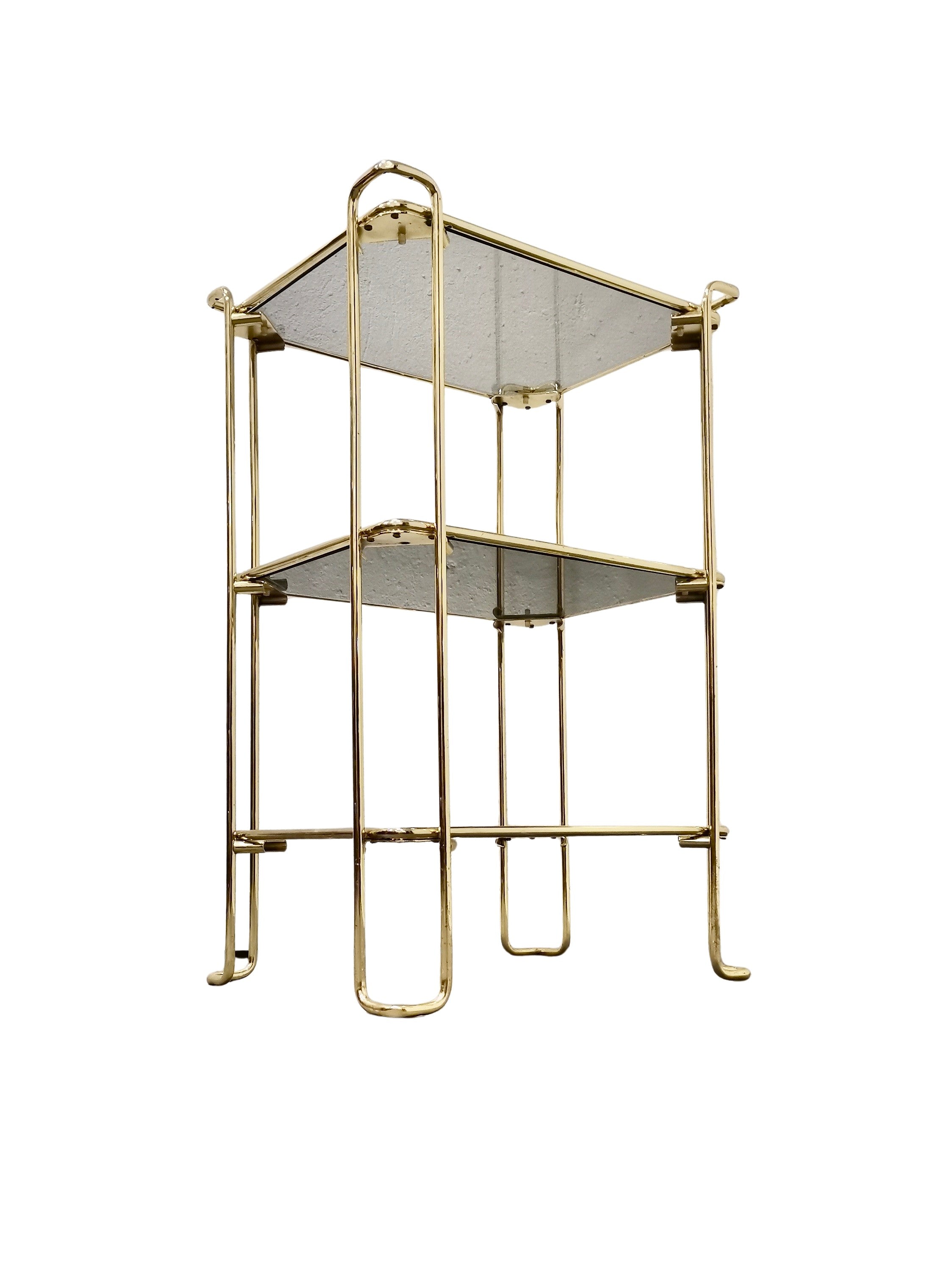 1980s_Italian_Brass_Bar_Stand_or_Side_Table_with_Smoked_Glass_(Hollywood_Regency)