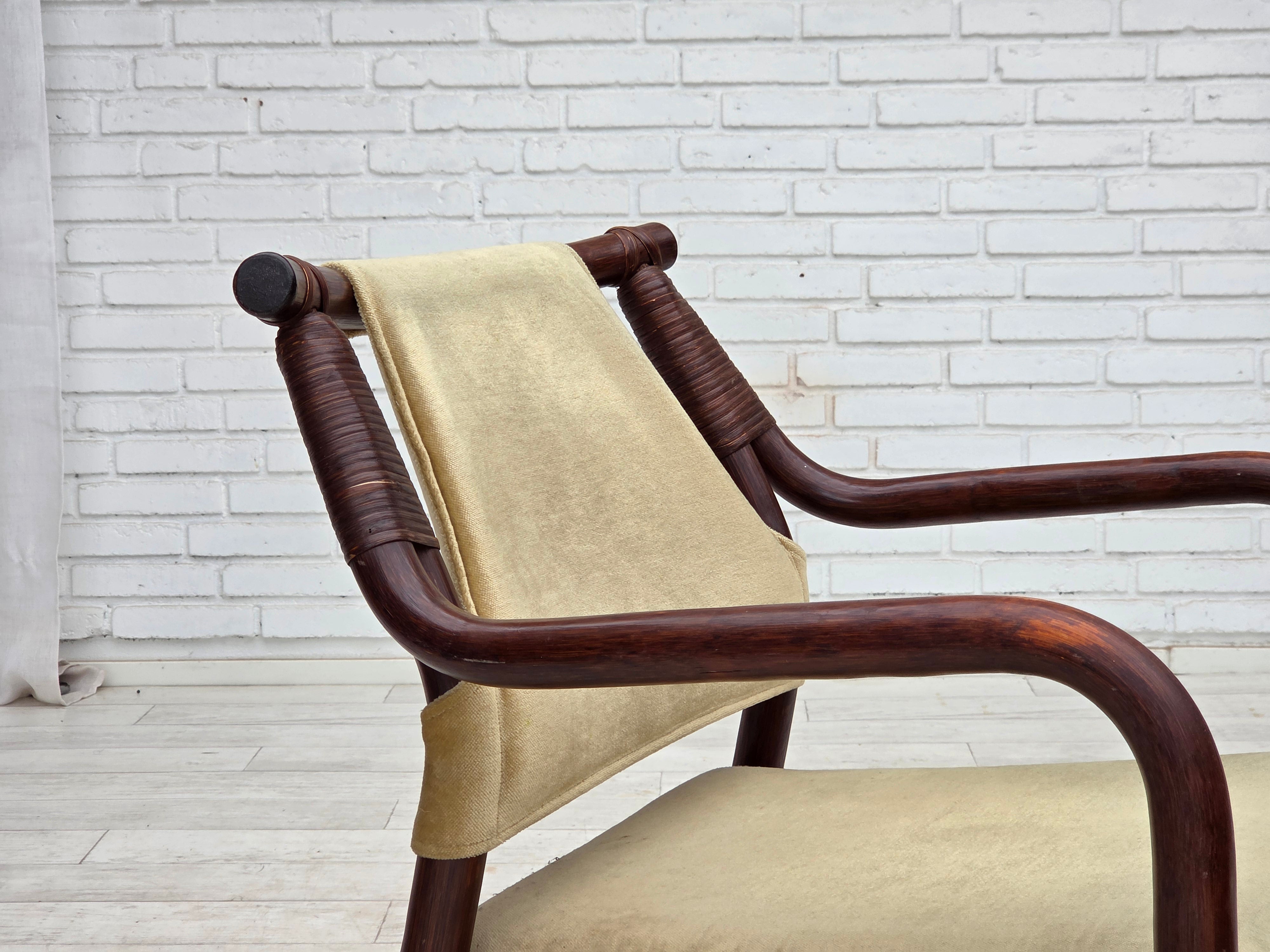 Set_of_2_Scandinavian_Bamboo_Lounge_Chairs_in_Green_Velour,_Denmark,_1980s