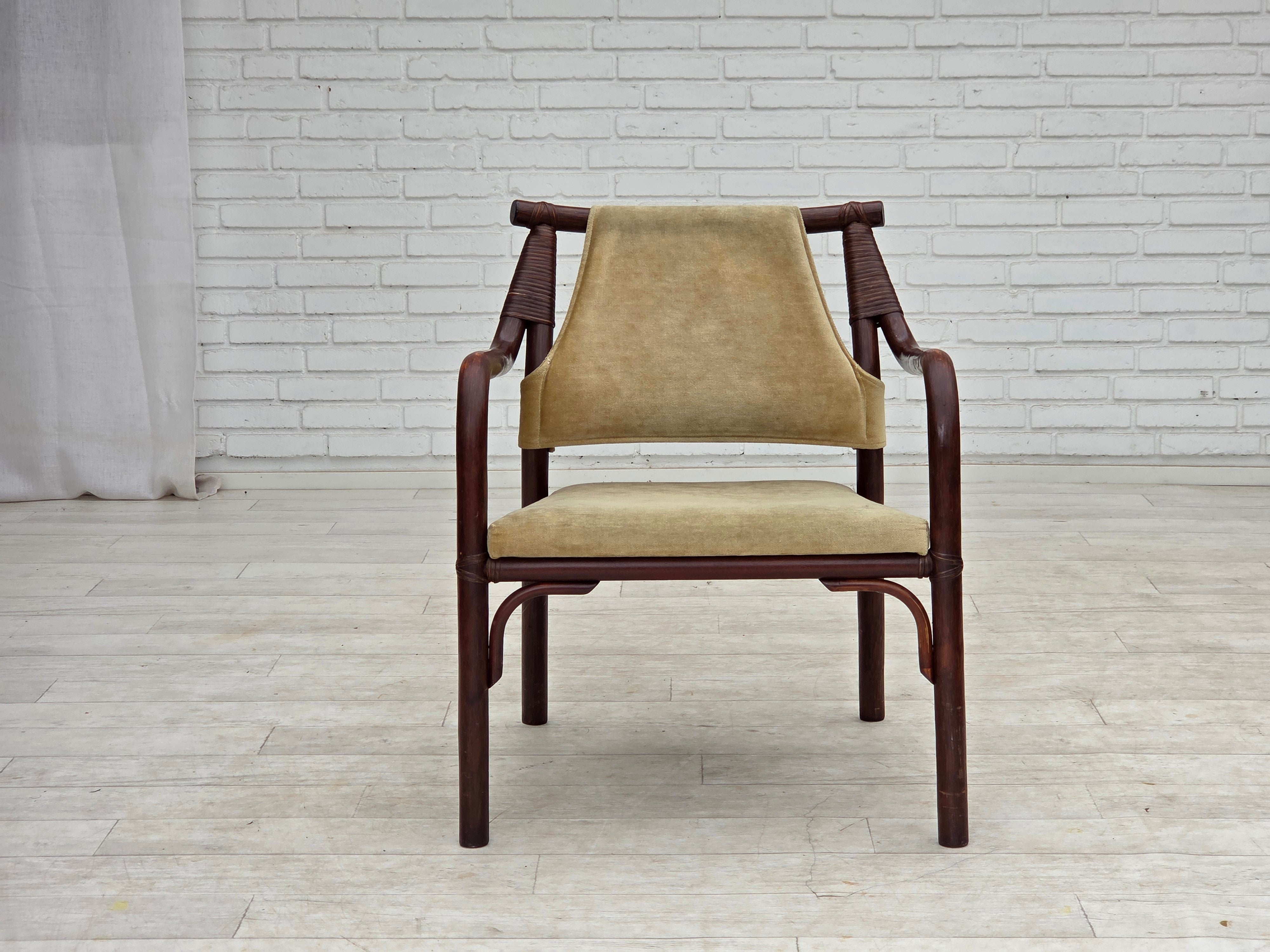 Set_of_2_Scandinavian_Bamboo_Lounge_Chairs_in_Green_Velour,_Denmark,_1980s