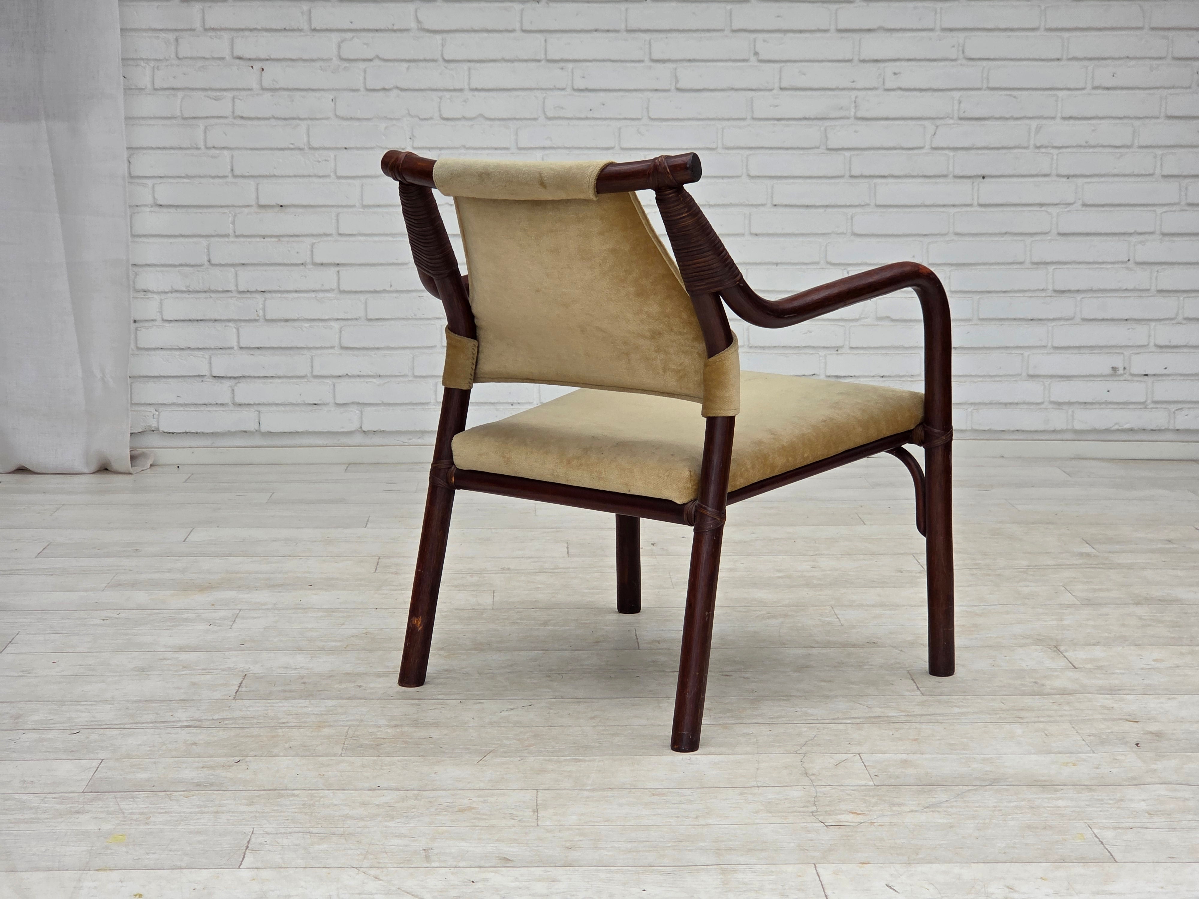 Set_of_2_Scandinavian_Bamboo_Lounge_Chairs_in_Green_Velour,_Denmark,_1980s