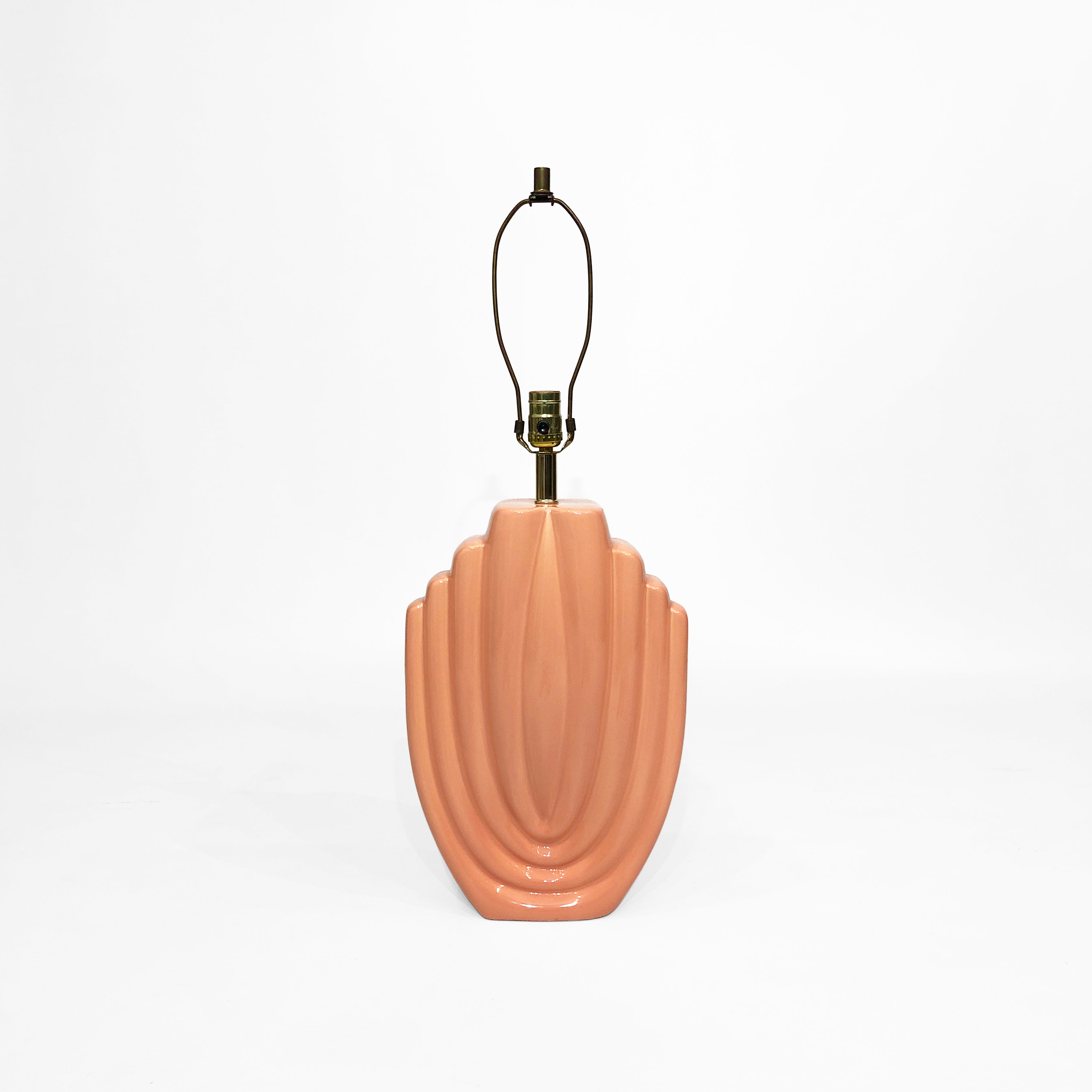 Salmon_Ceramic_Table_Lamp_with_Shell_Texture,_USA_1980s