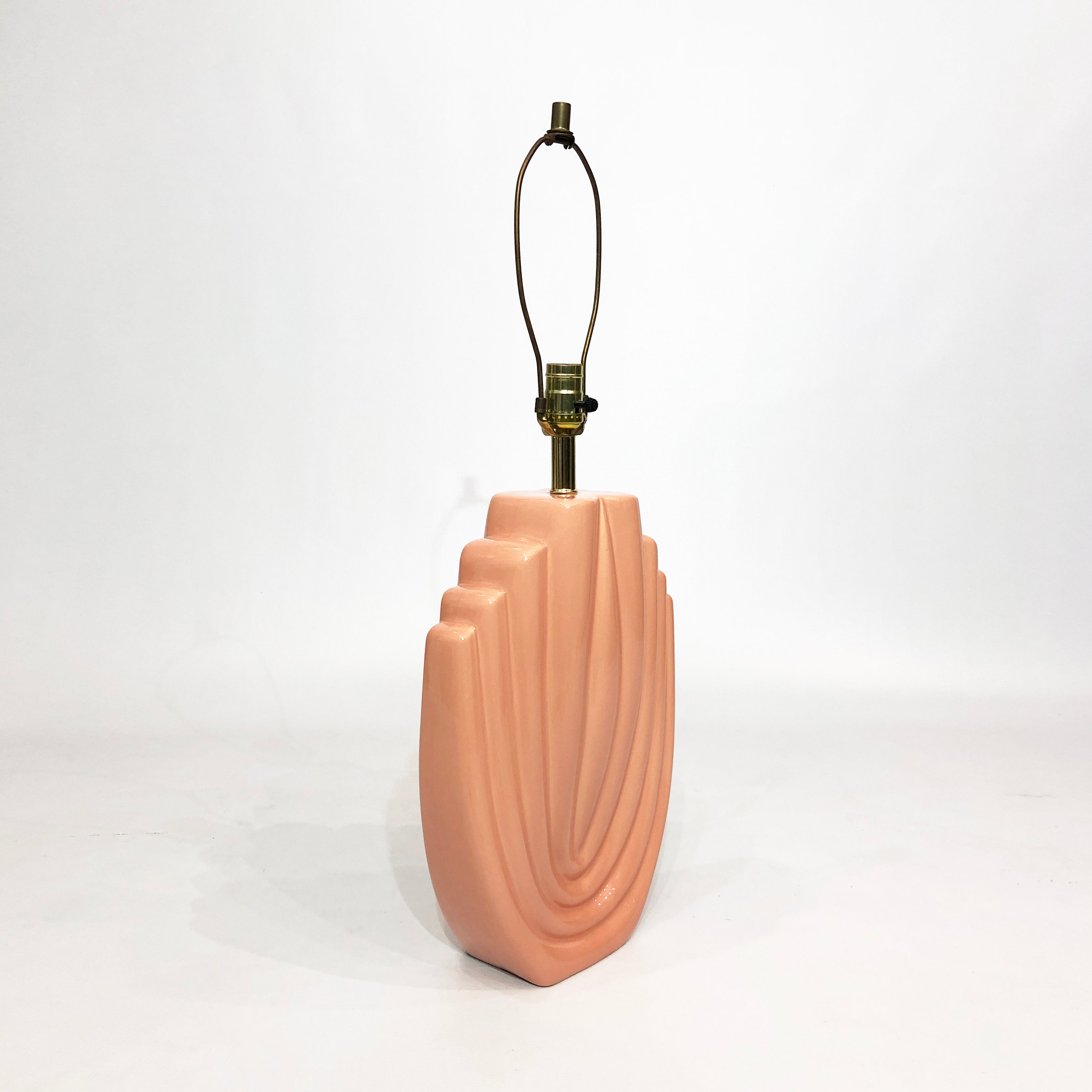 Salmon_Ceramic_Table_Lamp_with_Shell_Texture,_USA_1980s