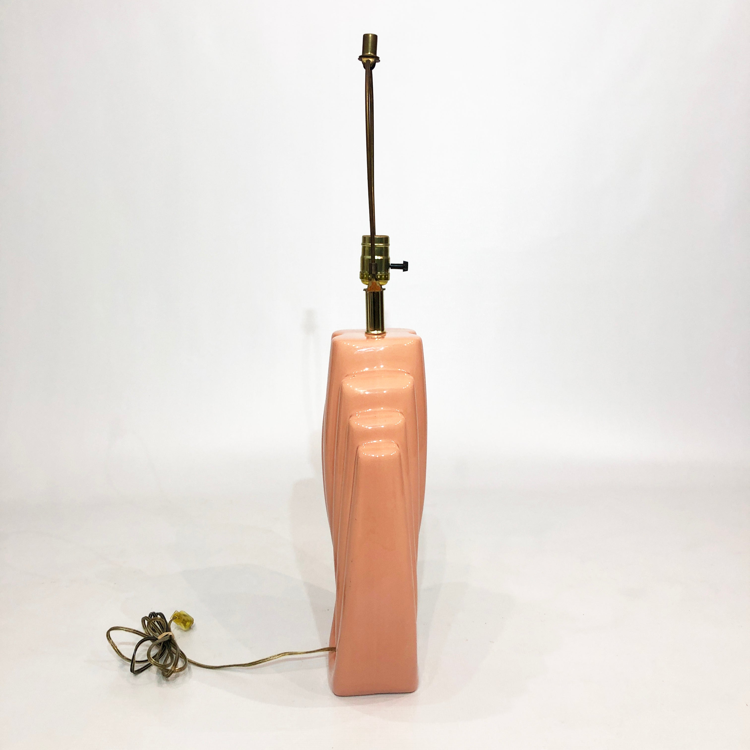 Salmon_Ceramic_Table_Lamp_with_Shell_Texture,_USA_1980s