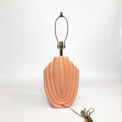 Salmon_Ceramic_Table_Lamp_with_Shell_Texture,_USA_1980s