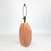 Salmon_Ceramic_Table_Lamp_with_Shell_Texture,_USA_1980s