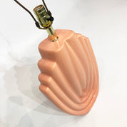 Salmon_Ceramic_Table_Lamp_with_Shell_Texture,_USA_1980s