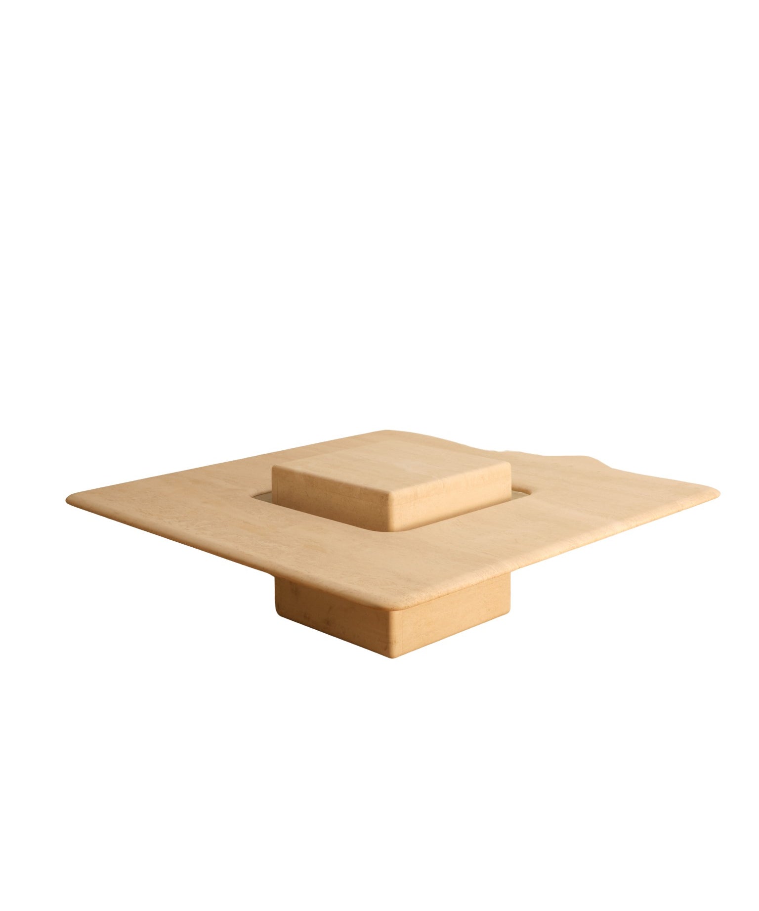 1980s_Saturne_Travertine_Coffee_Table_by_Claude_Berraldacci,_France
