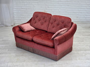 Scandinavian_Pink_Velour_2-Seater_Sofa_with_Beech_Legs,_Denmark_or_Sweden,_1980s