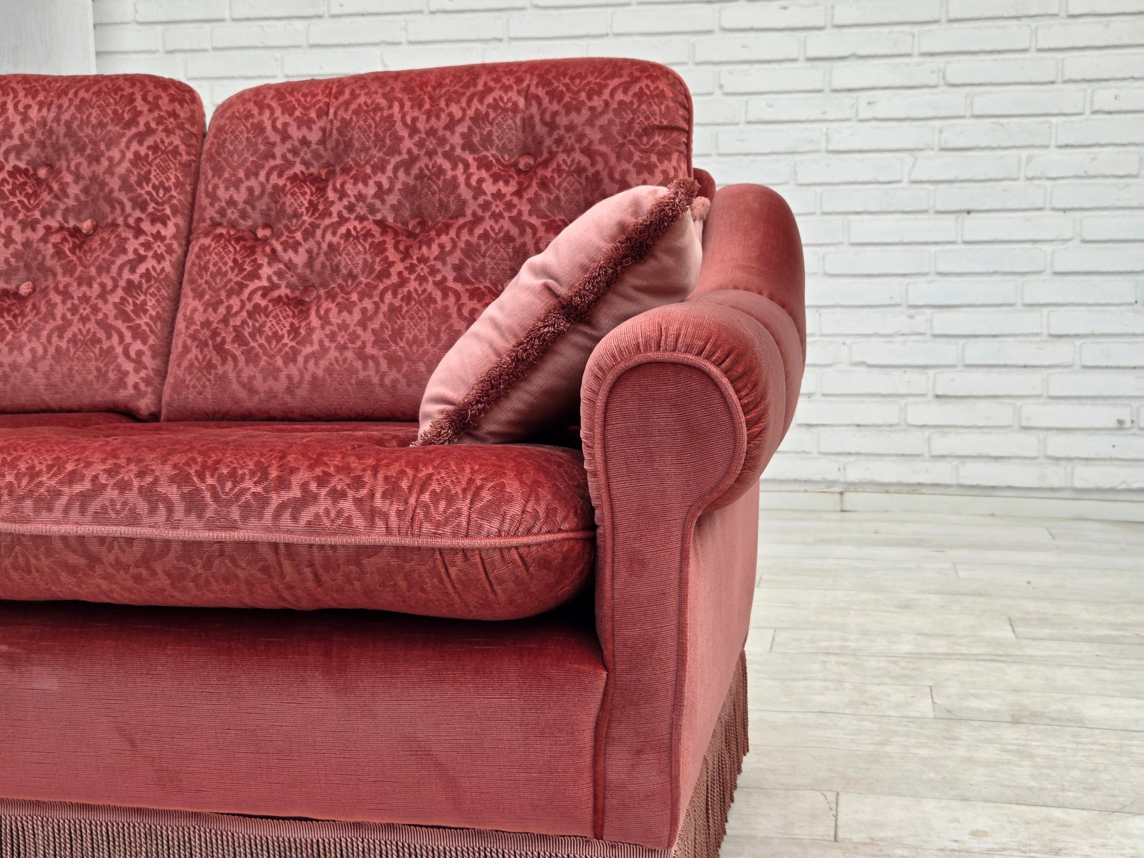 Scandinavian_Pink_Velour_2-Seater_Sofa_with_Beech_Legs,_Denmark_or_Sweden,_1980s