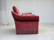 Scandinavian_Pink_Velour_2-Seater_Sofa_with_Beech_Legs,_Denmark_or_Sweden,_1980s