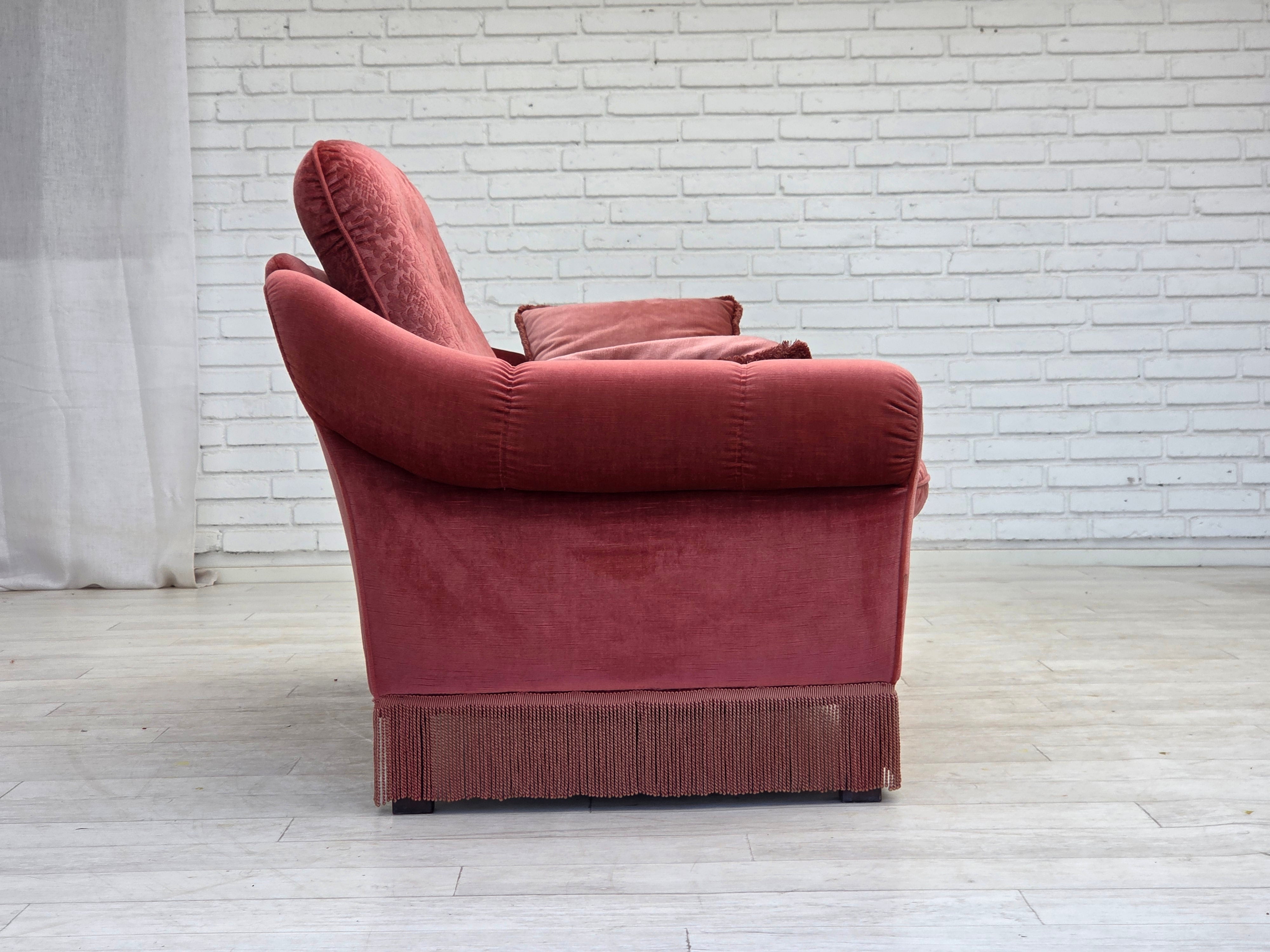 Scandinavian_Pink_Velour_2-Seater_Sofa_with_Beech_Legs,_Denmark_or_Sweden,_1980s