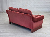 Scandinavian_Pink_Velour_2-Seater_Sofa_with_Beech_Legs,_Denmark_or_Sweden,_1980s