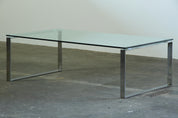 Danish_Modern_Glass_and_Chrome_Coffee_Table_with_Sled_Base,_1990s