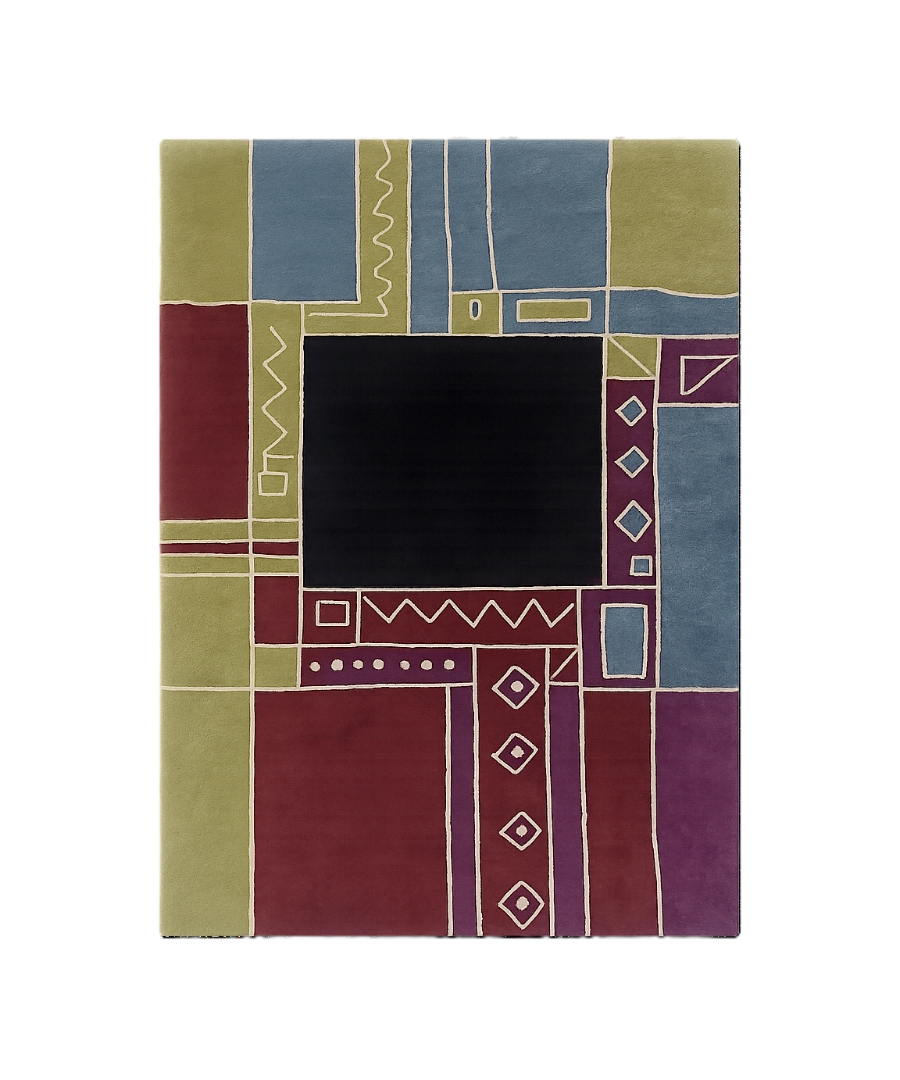 1990s_TISCA_“Krumi”_Hand-Tufted_Wool_Rug_with_Geometric_Pattern