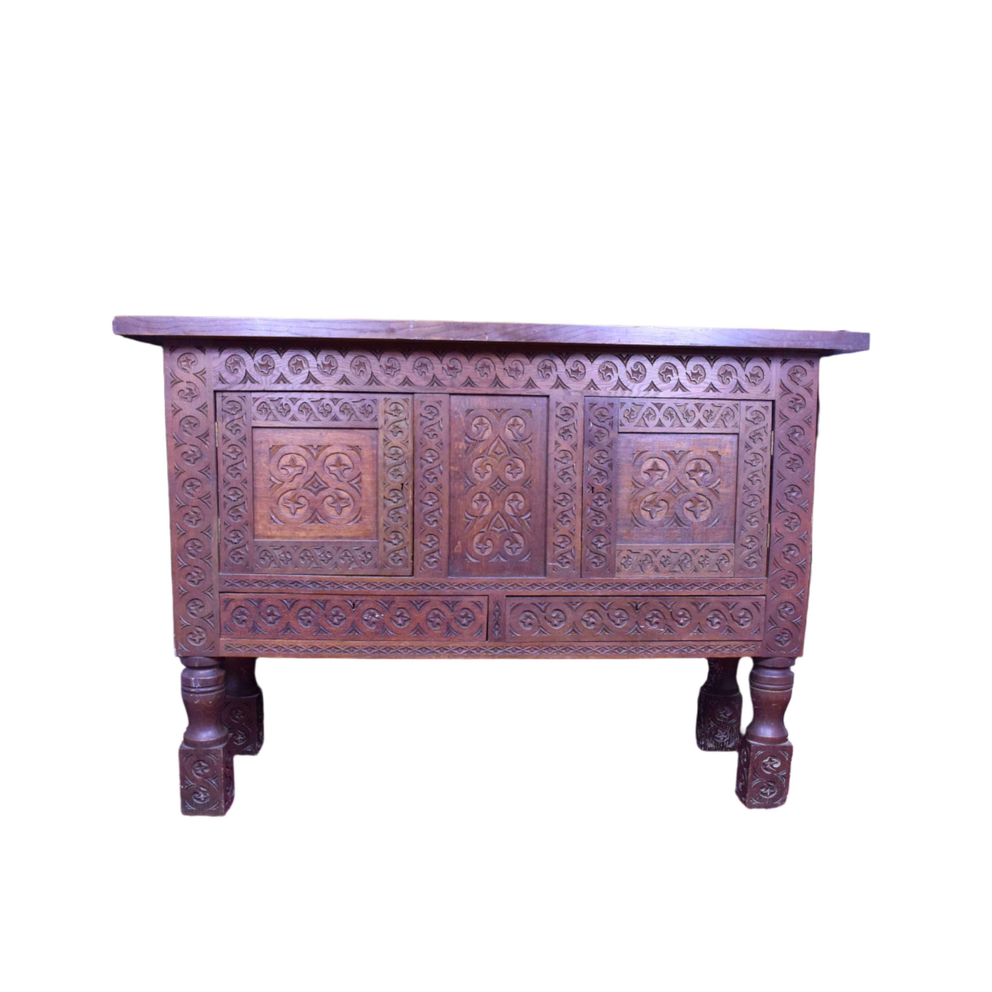 19th_century_English_carved_oak_Gothic_revival_cabinet