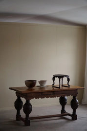 19th_Century_Antique_Baroque_Dining_/_Desk_Table_in_Oak,_Danish_Cabinetmaker