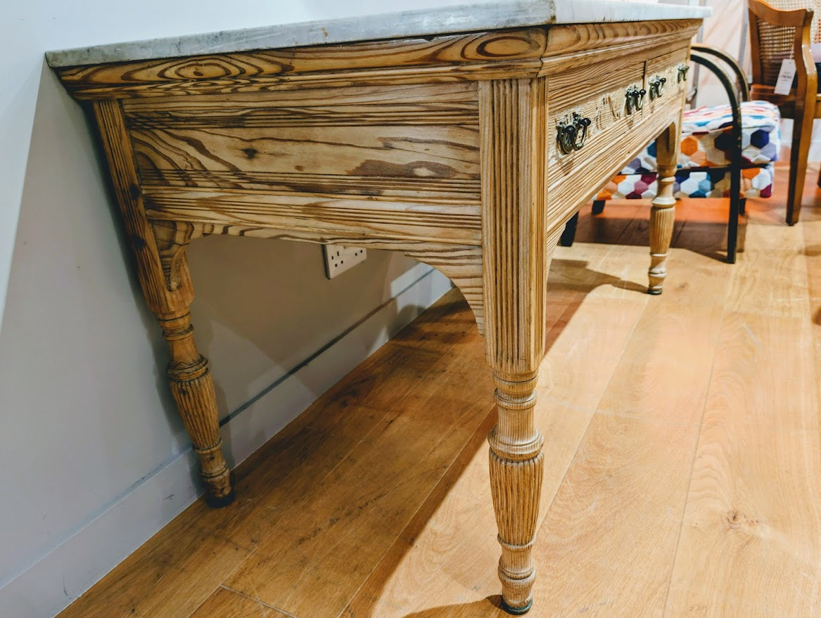 19th_Century_Marble_Top_Pitch_Pine_Console_Table_by_John_Reid_&_Sons