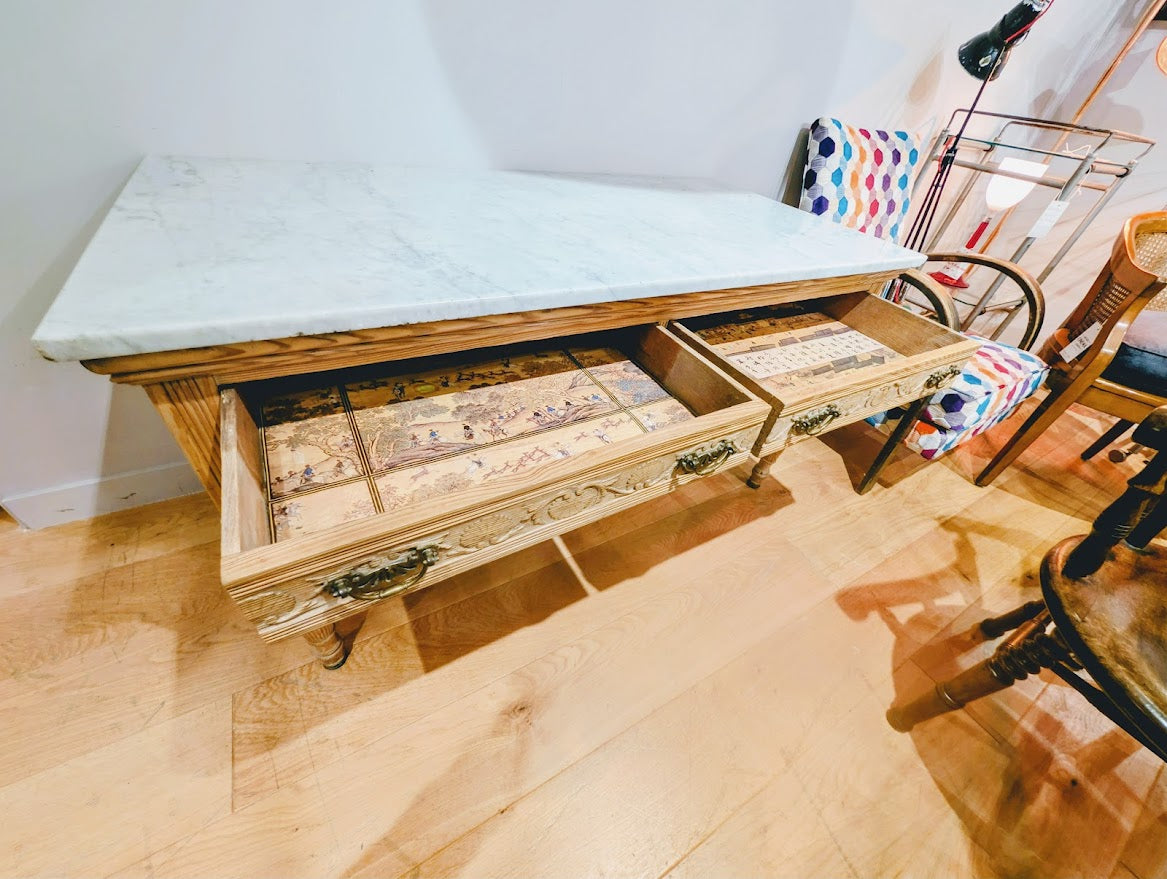 19th_Century_Marble_Top_Pitch_Pine_Console_Table_by_John_Reid_&_Sons