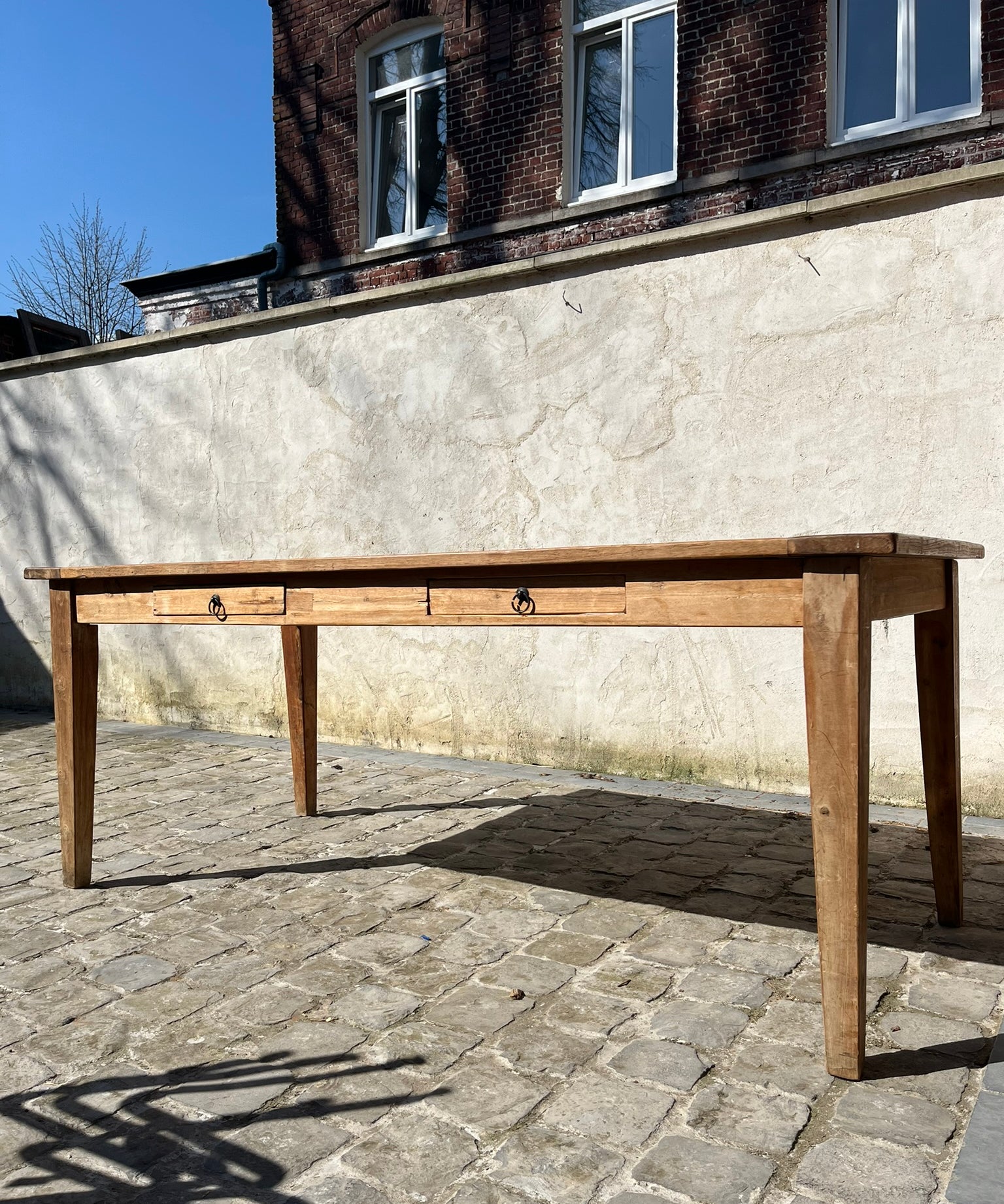 Collapsile_20th_century_solid_wood_handmade_farmhouse_table.