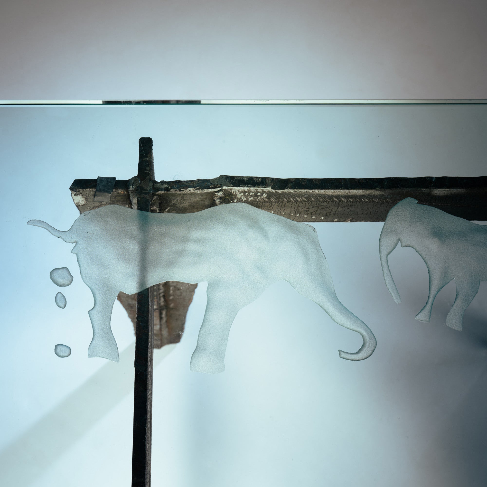 Set_of_2_Brutalist_Steel_Side_Tables_with_Etched_Glass_Safari_Motifs,_Unique_Art_Tables,_1970s