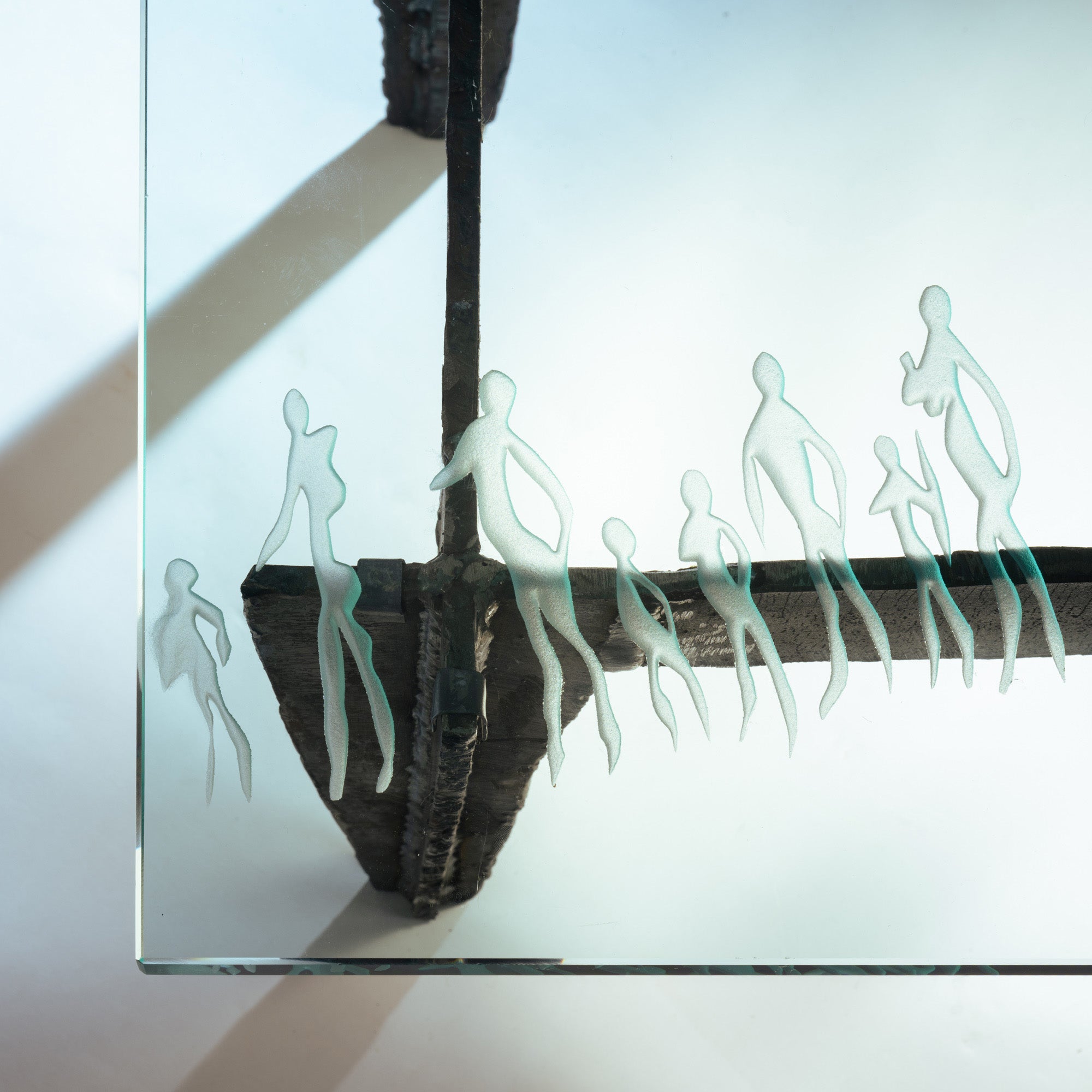 Set_of_2_Brutalist_Steel_Side_Tables_with_Etched_Glass_Safari_Motifs,_Unique_Art_Tables,_1970s