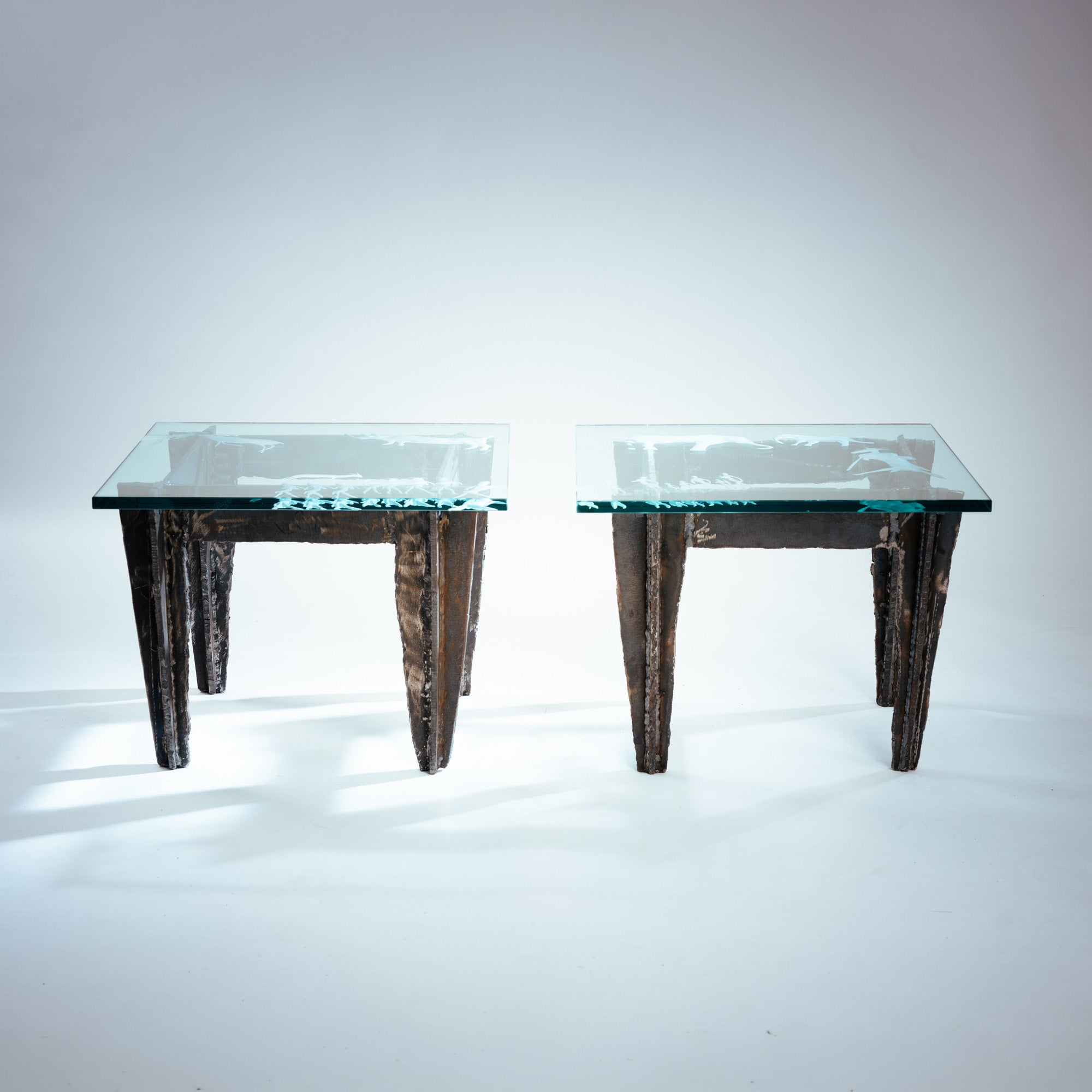 Set_of_2_Brutalist_Steel_Side_Tables_with_Etched_Glass_Safari_Motifs,_Unique_Art_Tables,_1970s