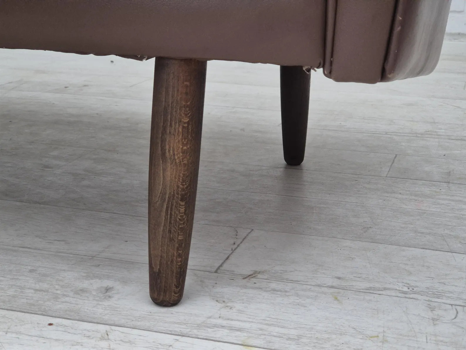 2-Seater_Sofa,_Original_Brown_Leather_&_Beech_Wood,_1970s_Denmark