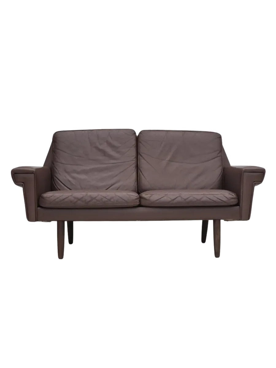 2-Seater_Sofa,_Original_Brown_Leather_&_Beech_Wood,_1970s_Denmark