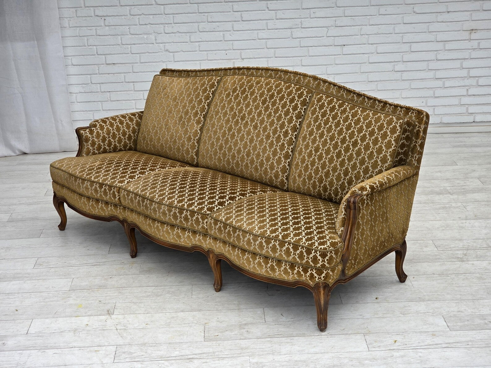 3-Seater_Sofa,_Ash_Wood_&_Velour_Upholstery,_1950s_Denmark
