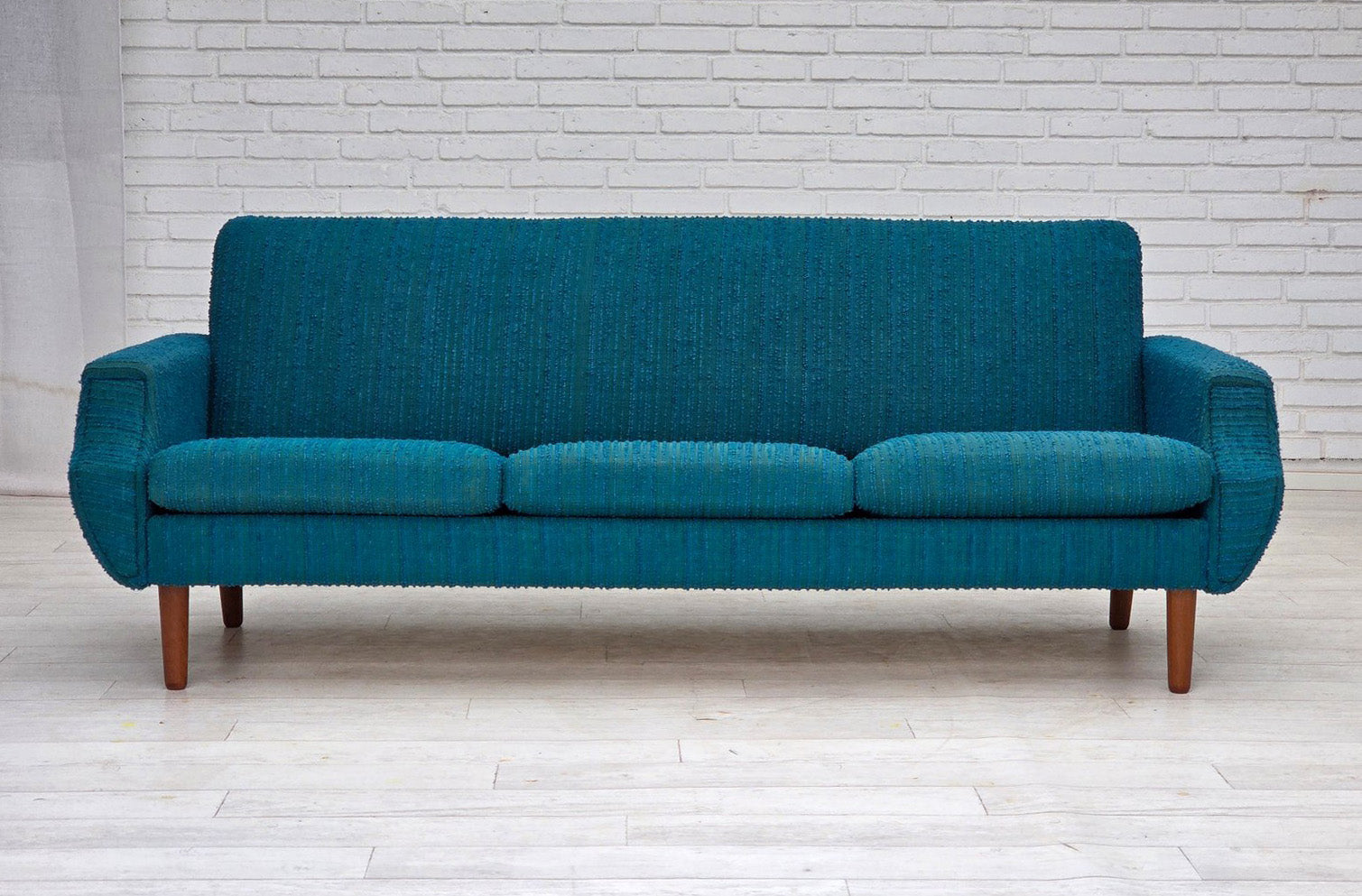 3-Seater_Sofa,_Neutral_Upholstery_&_Wood_Legs,_1970s_Denmark
