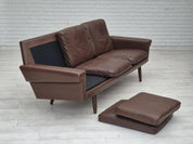 3-Seater_Sofa,_Original_Brown_Leather_&_Beech_Wood,_1970s_Denmark