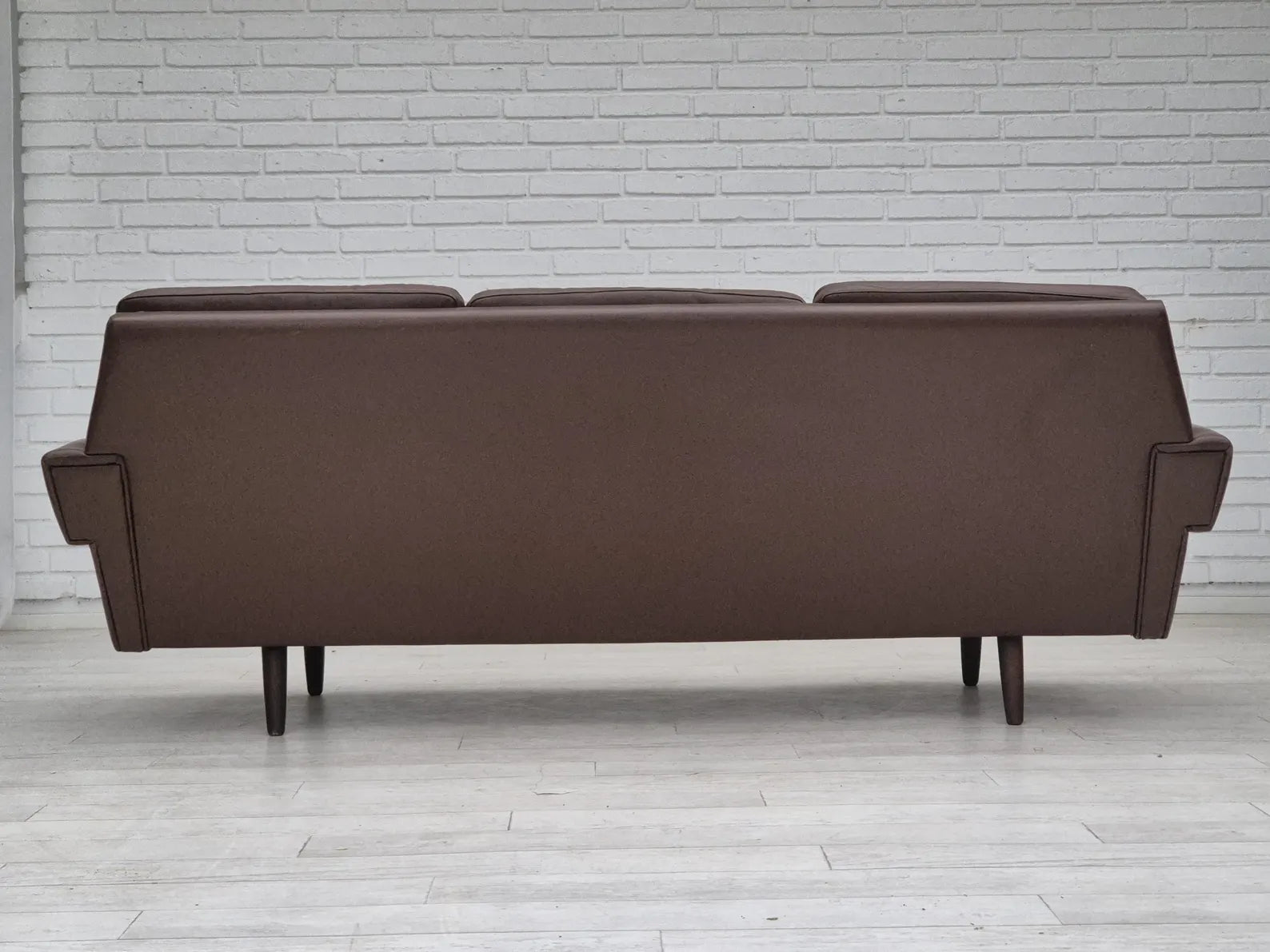 3-Seater_Sofa,_Original_Brown_Leather_&_Beech_Wood,_1970s_Denmark