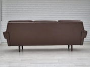3-Seater_Sofa,_Original_Brown_Leather_&_Beech_Wood,_1970s_Denmark