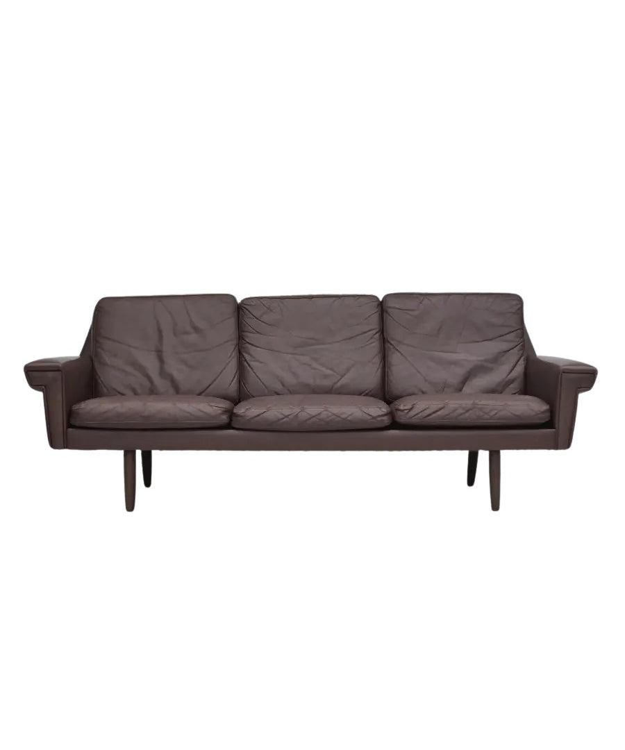 3-Seater_Sofa,_Original_Brown_Leather_&_Beech_Wood,_1970s_Denmark