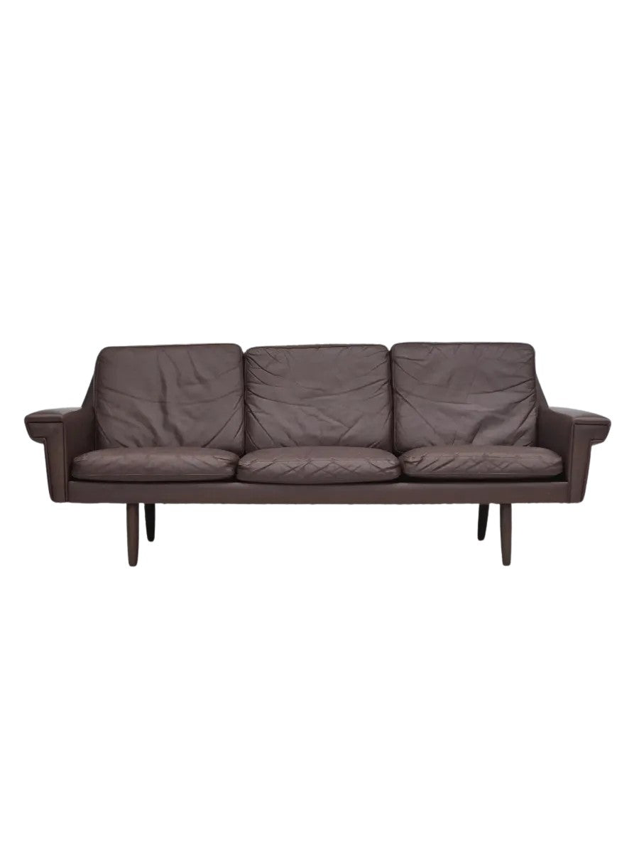 3-Seater_Sofa,_Original_Brown_Leather_&_Beech_Wood,_1970s_Denmark