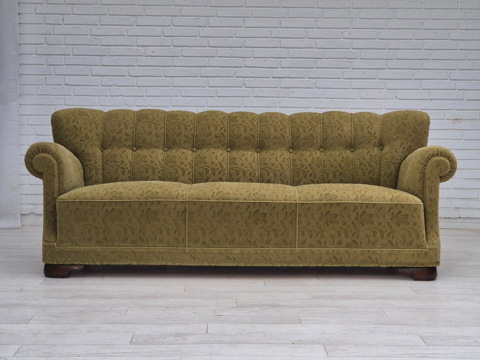 3-Seater_Sofa,_Original_Upholstery_&_Beech_Frame,_1960s_Denmark