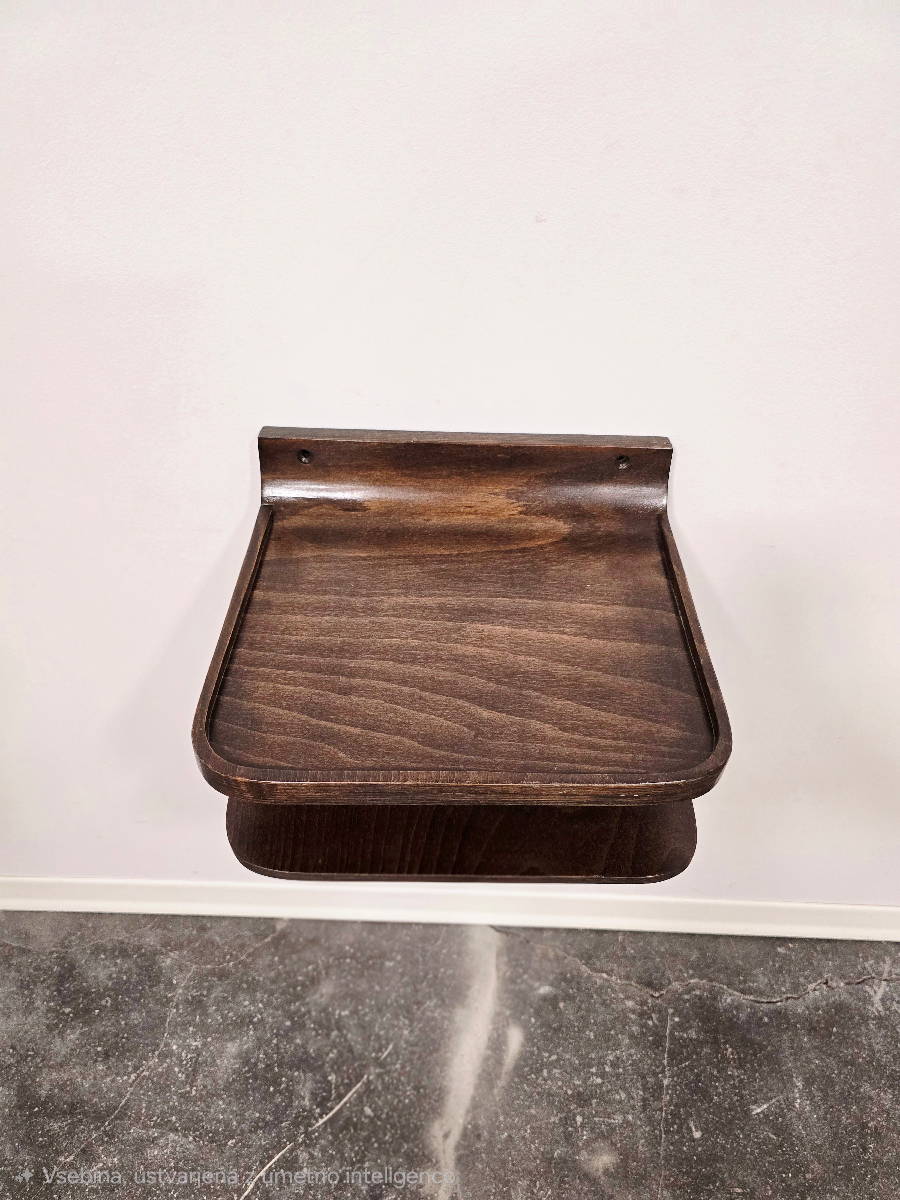 Vintage_Mid-Century_Modern_Floating_Wall_Shelf_in_Bentwood_Plywood_with_Two_Tiers,_1960s
