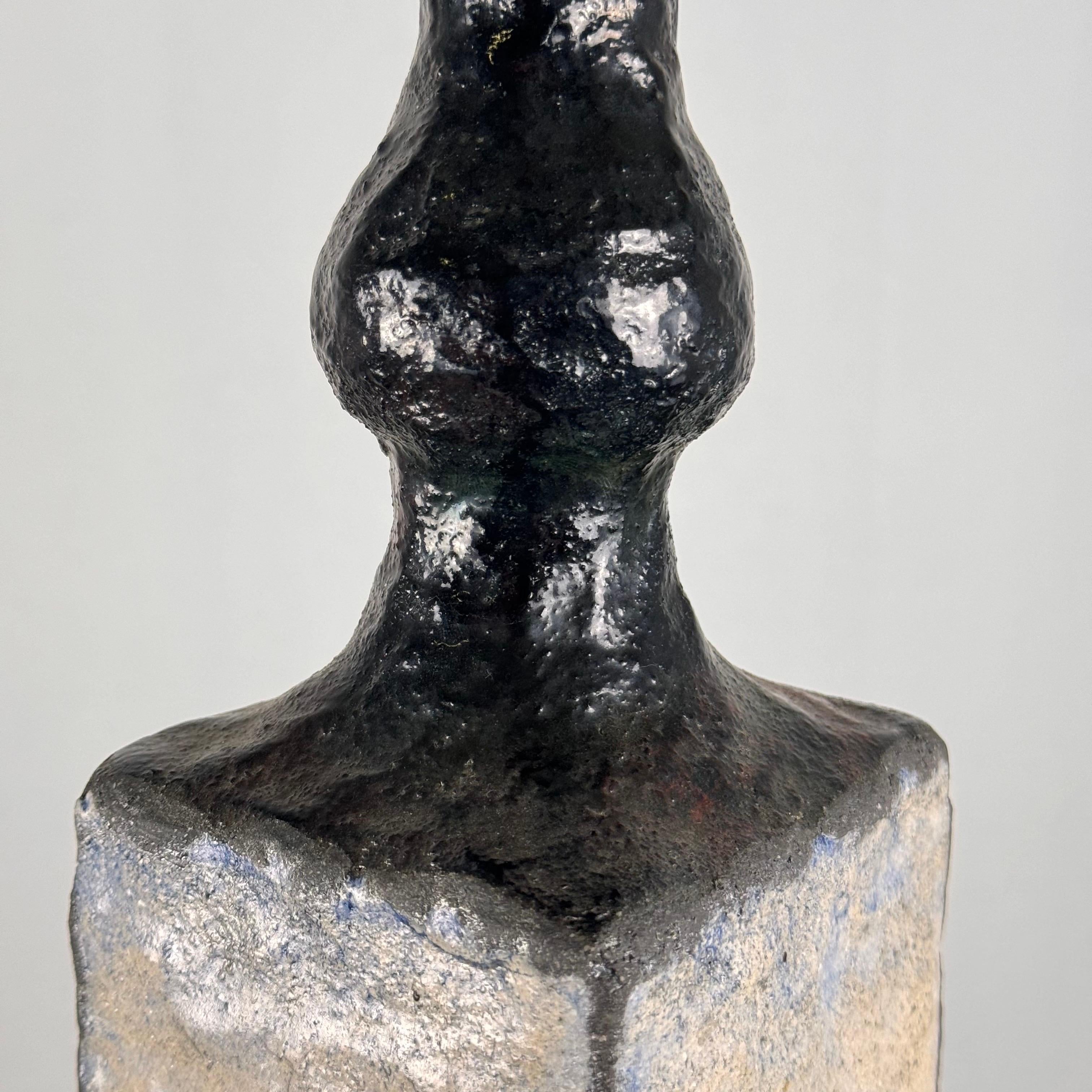 Brutalist_Single-Stem_Raku_Ceramic_Vase,_1970s
