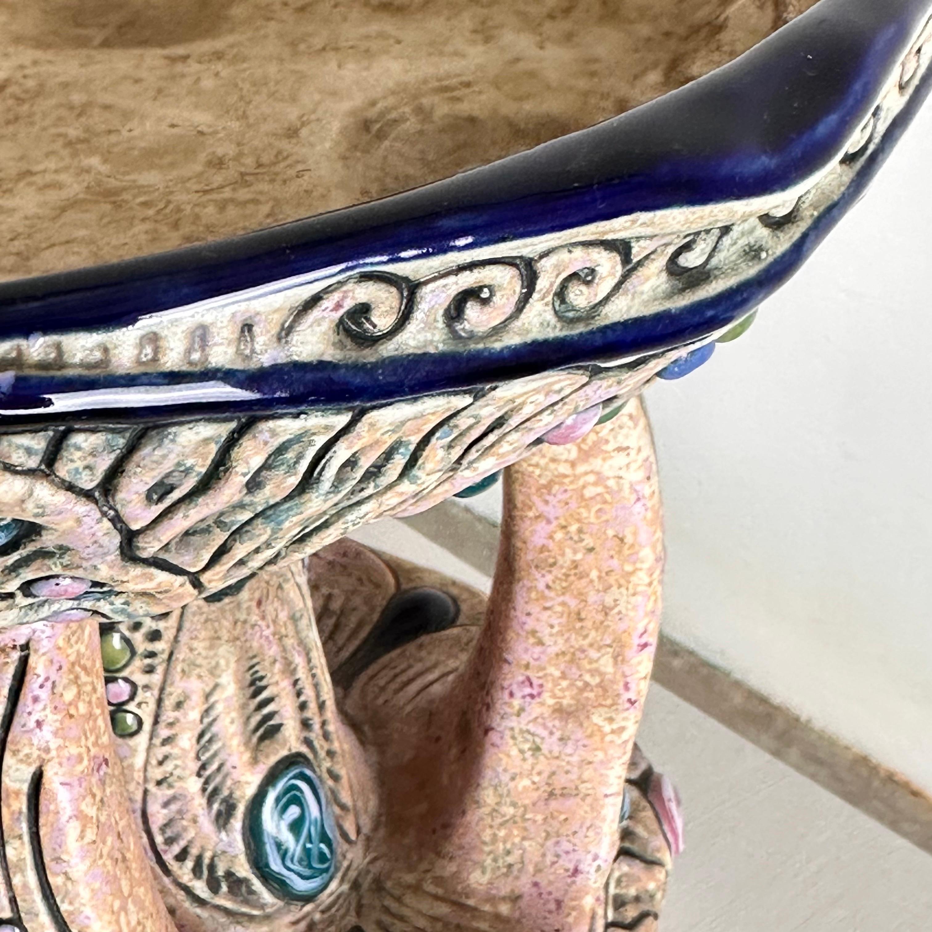 Art_Deco_Hand-Painted_Ceramic_Riser_with_Gem_Motifs_by_Amphora,_Czechoslovakia,_1930s