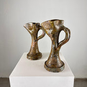 Set_of_2_Handmade_Rustic_Ceramic_Jugs_in_Earthy_Glazes,_Italy,_Early_20th_Century