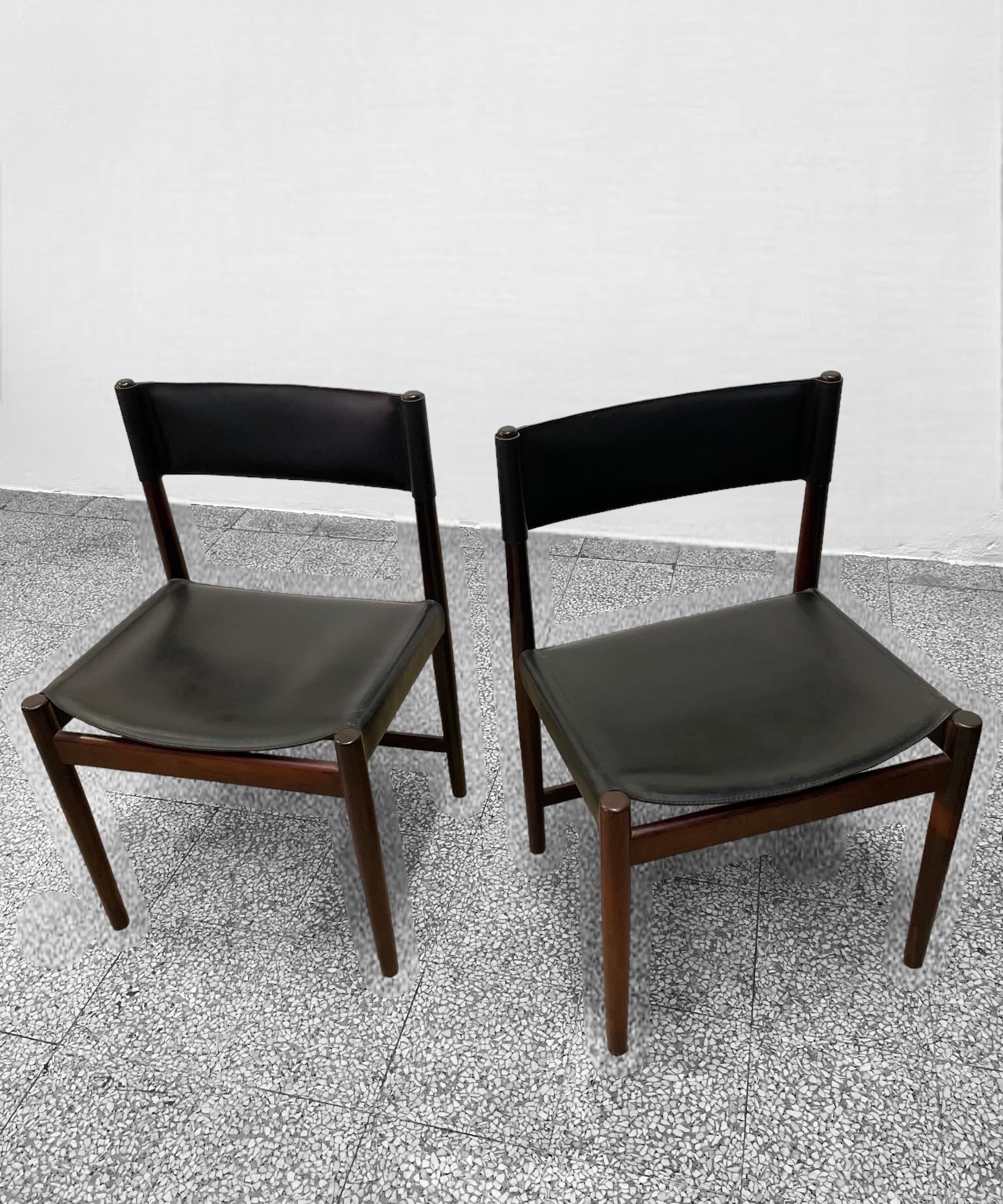 Set_of_4_Dining_Chairs_in_Black_Leather_by_Kurt_Østervig_for_Sibast,_1960s
