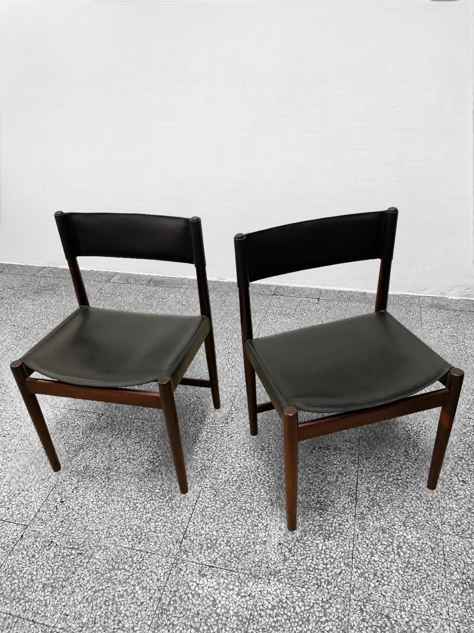 Set_of_4_Dining_Chairs_in_Black_Leather_by_Kurt_Østervig_for_Sibast,_1960s
