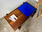 Modernist_Coffee_Table_in_Wood_and_Blue_Glass_in_the_Style_of_Gerrit_Rietveld,_1960s,_Europe
