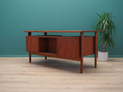 1970s_Danish_Teak_Executive_Desk_by_Kai_Kristiansen,_Six_Lockable_Drawers_and_Rear_Storage_Cabinets
