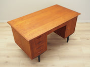 Vintage_Danish_Teak_Executive_Desk_with_Drawers_and_Cabinet,_Black_Wooden_Legs,_1970s
