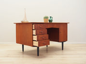 Vintage_Danish_Teak_Executive_Desk_with_Drawers_and_Cabinet,_Black_Wooden_Legs,_1970s