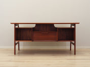 1970s_Danish_Model_75_Teak_Executive_Desk_by_Omann_Jun,_Six_Drawers_and_Rear_Bar_Cabinet