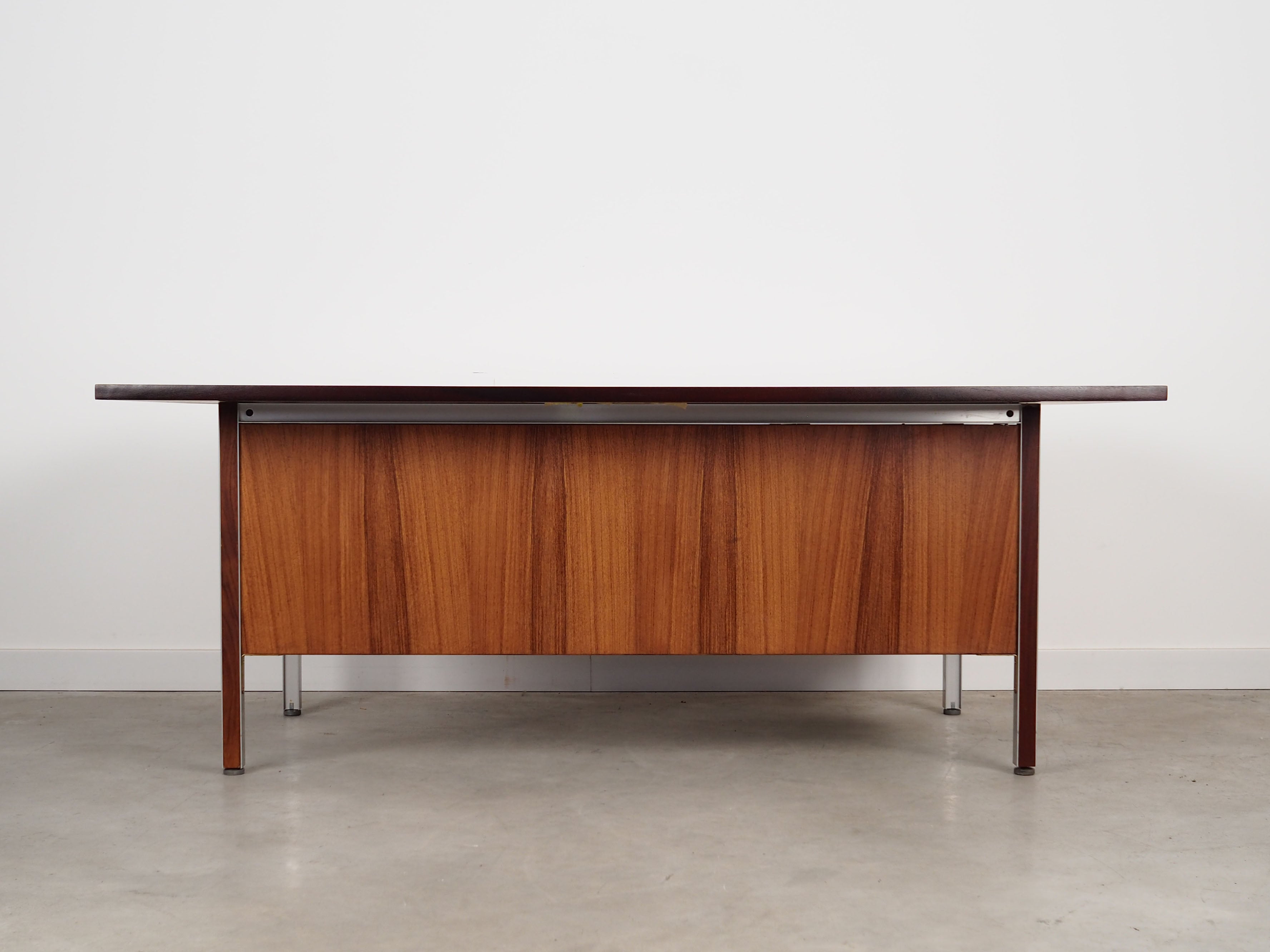1970s_Danish_Rosewood_Desk_by_Nipu,_Two_Drawers_and_Pull-Out_Storage_Compartments
