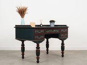1960s_Danish_Solid_Pine_Desk,_Green_Shabby_Chic_Finish,_Five_Drawers_and_Working_Locks