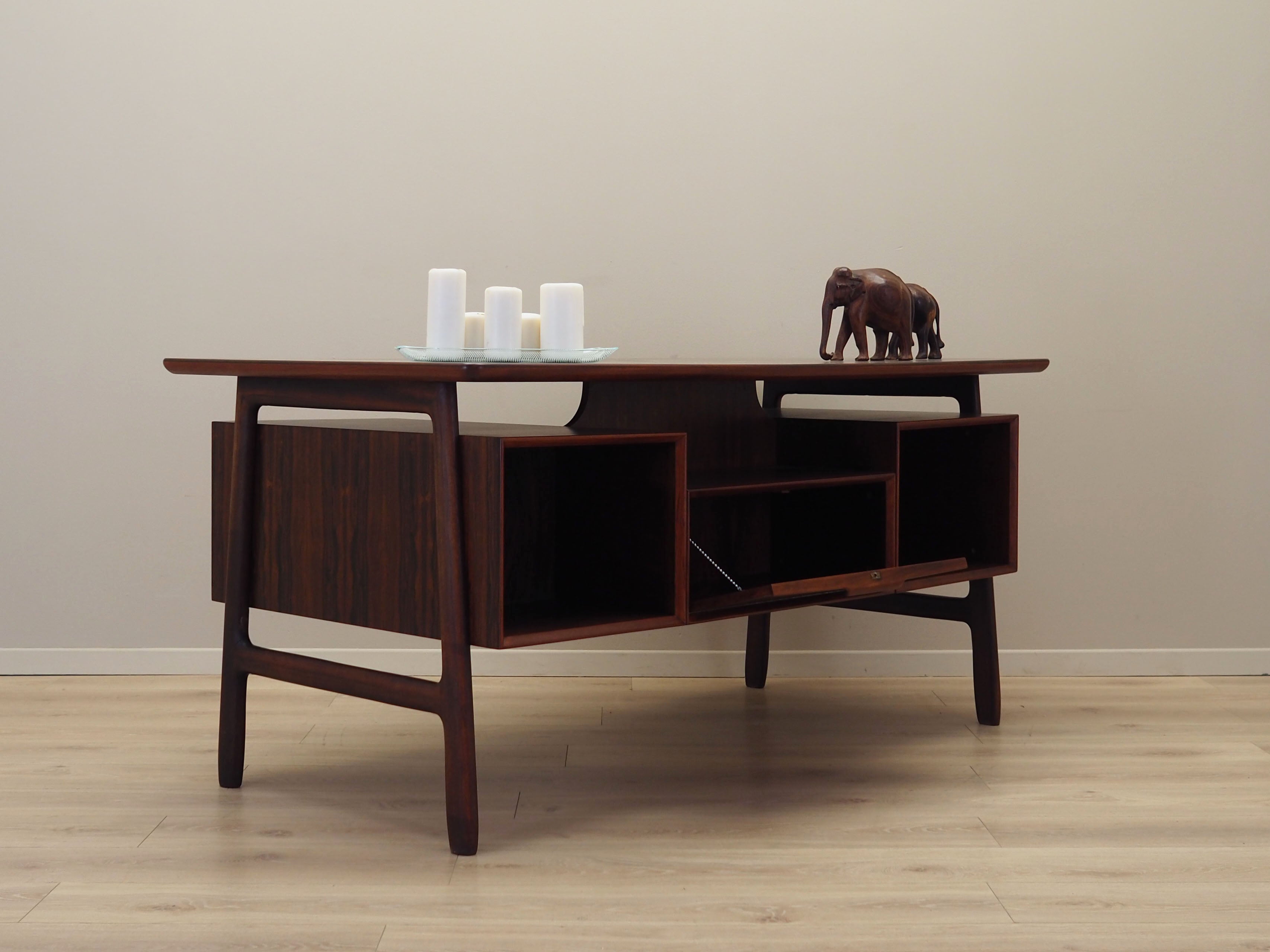 1970s_Danish_Model_75_Rosewood_Executive_Desk_by_Omann_Jun,_Six_Drawers_and_Rear_Bar_Cabinet